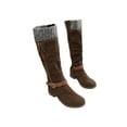 thumbnail image 3 of UKAP Women Winter Shoes Tall Riding Boots Knee High Boot Walking Fashion Light Brown 6, 3 of 7