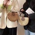 thumbnail image 5 of Bohemian Women's Semi-circular Hollow Straw Bag, 5 of 5