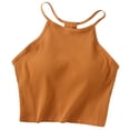 thumbnail image 1 of Camiseta sin mangas con hombreras de color liso para mujer - Sujetador de algodón con tirantes finos y cuello colgante, tallas S-XL, 1 of 3