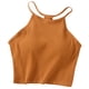 thumbnail image 1 of Camiseta sin mangas con hombreras de color liso para mujer - Sujetador de algodón con tirantes finos y cuello colgante, tallas S-XL, 1 of 3