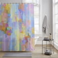 Blue Purple Oil Painting Shower Curtain for Bathroom, Abstarct Blue ...