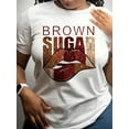 thumbnail image 1 of Lip Print T-shirt, Short Sleeve Crew Neck Casual Top For Summer & Spring, Women's Clothing Tee For Adult, Men, Women, Teen, Teenager, Adolescent, Youth, 1 of 6