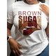 thumbnail image 1 of Camiseta con estampado de labios, manga corta, cuello redondo, informal, para verano y primavera, para mujer, para adultos, hombres, mujeres, adolescentes, jóvenes, deportiva, informal., 1 of 6