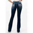 thumbnail image 3 of Grace In LA Women's Western Crystal Embellished Cowhead Pocket Bootcut Stretch Jeans (28), 3 of 3