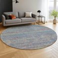 thumbnail image 6 of Addison Rugs Mayfield Premium Machine Washable Transitional Stripes Blue Round Rug, 8' x 8', 6 of 6