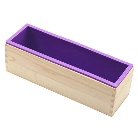 - 42 Ounce Rectangular Soap Silicone Loaf Mold Wood Box Set for Soap Toast Candle Making