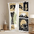 thumbnail image 3 of jejeloiu American Rugby City Curtains Pack of 2 (42x84 Each),Gold Sport Helmet Curtains Blackout For Kids, 3 of 6