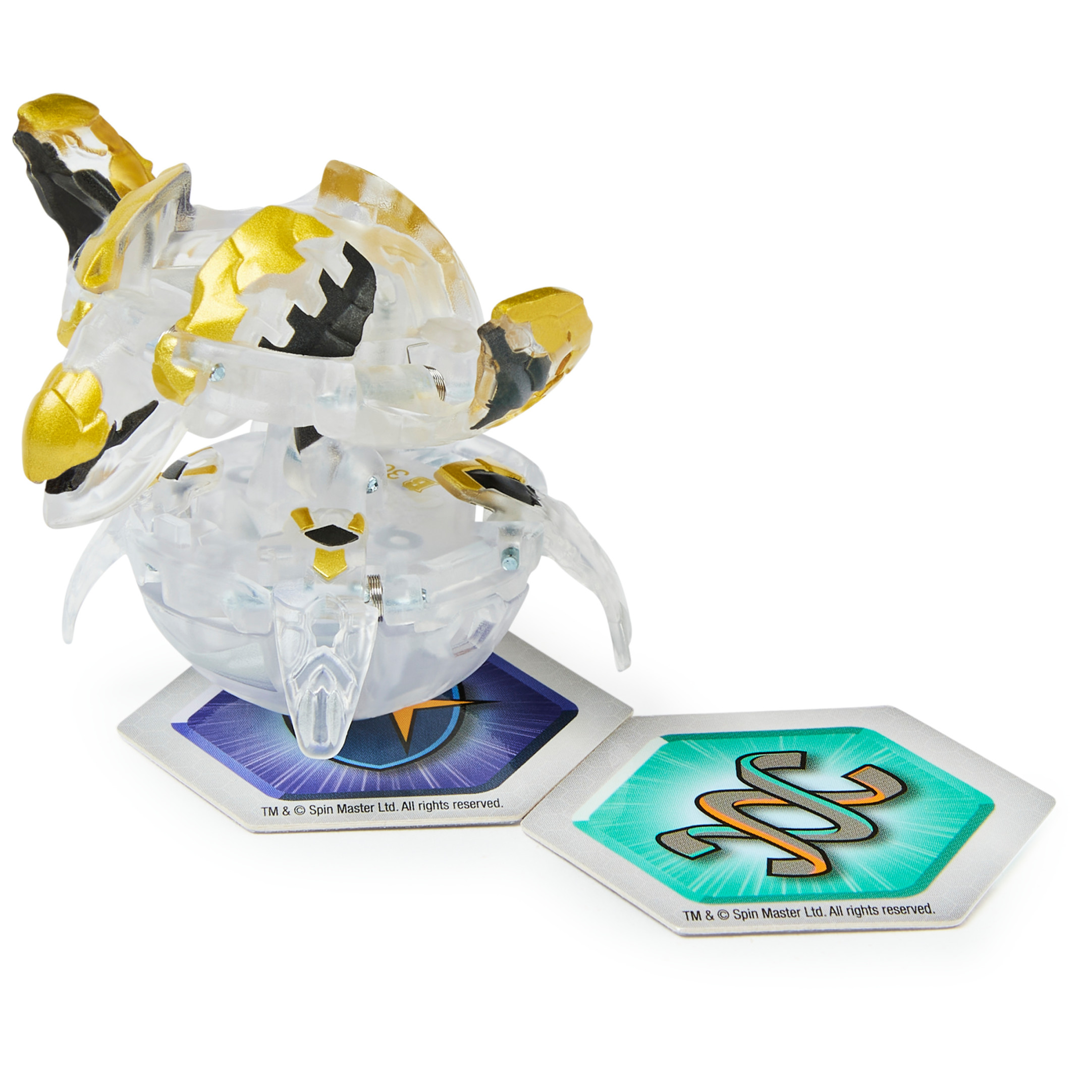 BAKUGAN Geogan Rising 2021 - Figura Diamante MONTRAPOD 2 Core In Metallo Con Carte Collezionabili