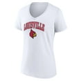 thumbnail image 2 of Women's Fanatics White Louisville Cardinals Campus V-Neck T-Shirt, 2 of 3