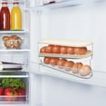 thumbnail image 2 of Dispensador de huevos con ruedas para refrigerador, organizador de huevos, contenedor de huevos, doble piso, estante para huevos, almacenamiento de cocina, 2 of 8