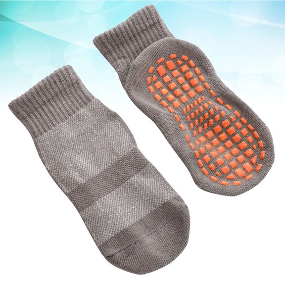 LULULION 3 Pairs Girl Socks Cotton Warm in Winter Non-slip Floor Socks for Kids Grey