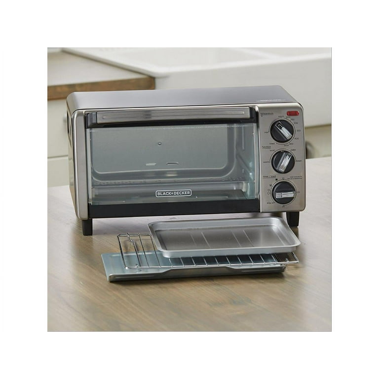  BLACK+DECKER 4-Slice Toaster Oven with Natural Convection, Black,  TO1750SB: Home & Kitchen
