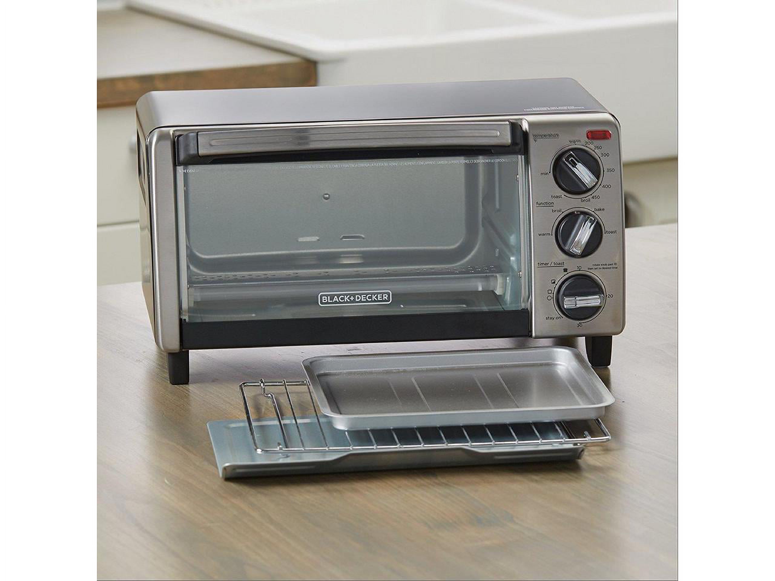 BLACK+DECKER 4-Slice Toaster Oven with Natural Convection, Black, TO1750SB - image 4 of 12