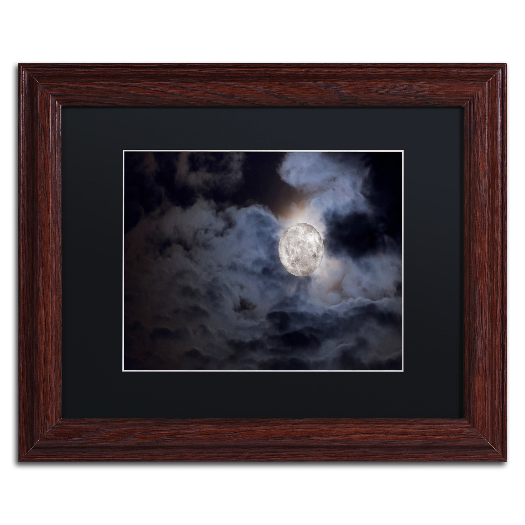 Trademark Fine Art "Supermoon " Canvas Art by Jason Shaffer, Black Matte, Wood Frame