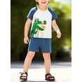 thumbnail image 2 of HWJAD Toddler Baby Boy Clothes Kids 2-7 Years Summer Outfits Cotton Crocodile Print Tees T-shirt + Shorts 2-Pieces Little Boys Dinosaur Set, 2 of 11
