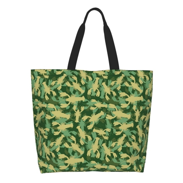 Fotbe Crayfish Army Bolsa Tote Estética de Lona con Estampado para Mujer - Bolsa Reutilizable de Hombro Casual para Vacaciones, Compras, Trabajo y Gimnasio