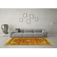 thumbnail image 3 of Ahgly Company Machine Washable Indoor Rectangle Medallion Yellow Traditional Area Rugs, 2' x 4', 3 of 4