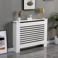 thumbnail image 2 of White/Grey Radiator Cover Shelf Cabinet Grill MDF Wooden Modern Furniture Decor, 2 of 10