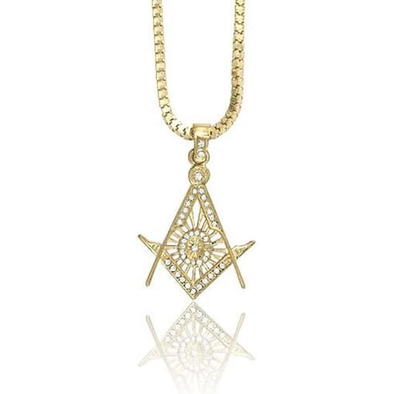 Hip Hop Bling Gold Tone Mason / Masonic G Pendant.