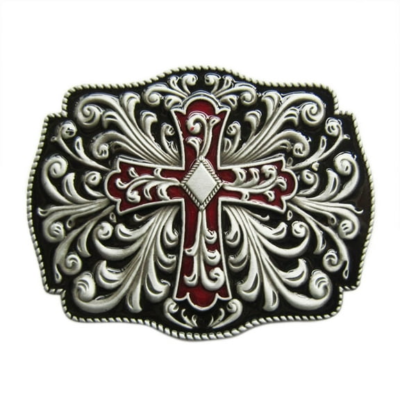 Jean's Friend Vintage Style Western Flower Enamel Belt Buckle