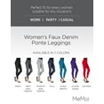 thumbnail image 2 of MeMoi Women's Faux Denim Ponte Leggings - Womens - Female, Medium, Navy, 2 of 12
