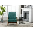 thumbnail image 2 of Mid-Century Modern Chair, Accent Chair with Thick Cushion, Upholstered Armchair, Single Fabric Comfy Reading Chair, Lounge Side Chair for Living Room Bedroom Apartment, Easy Assembly, Lake Green, 2 of 7