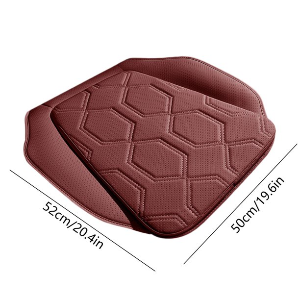 Herunwer Breathable Perforated Leather Car Seat Cushion, All-Season Support for Long Drives