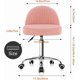 thumbnail image 3 of Silla giratoria de taburete de terciopelo para oficina, sillas de tocador ajustables en altura con respaldo para dormitorio, hogar, maquillaje, cosméticos, diseño (rosa), 3 of 4