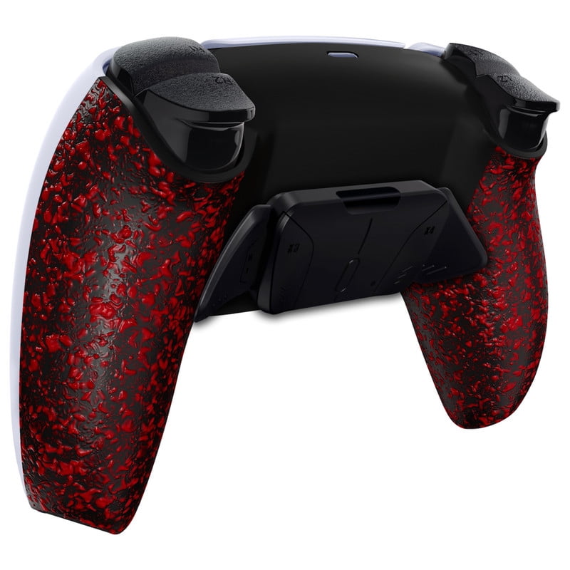 eXtremeRate RISE4V3 Back Button Remap Kit for PS5 Controller BDM-030/040/050, Upgrade Board with Textured Red Shell, 4 Programmable Paddles