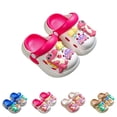 thumbnail image 3 of Rhuody Toddler Girls slipper Soft Sole Closed Toe Clogs Adjustable Strap On Summer Sandals Durable Feetwear White 3-3.5 Years, 3 of 7