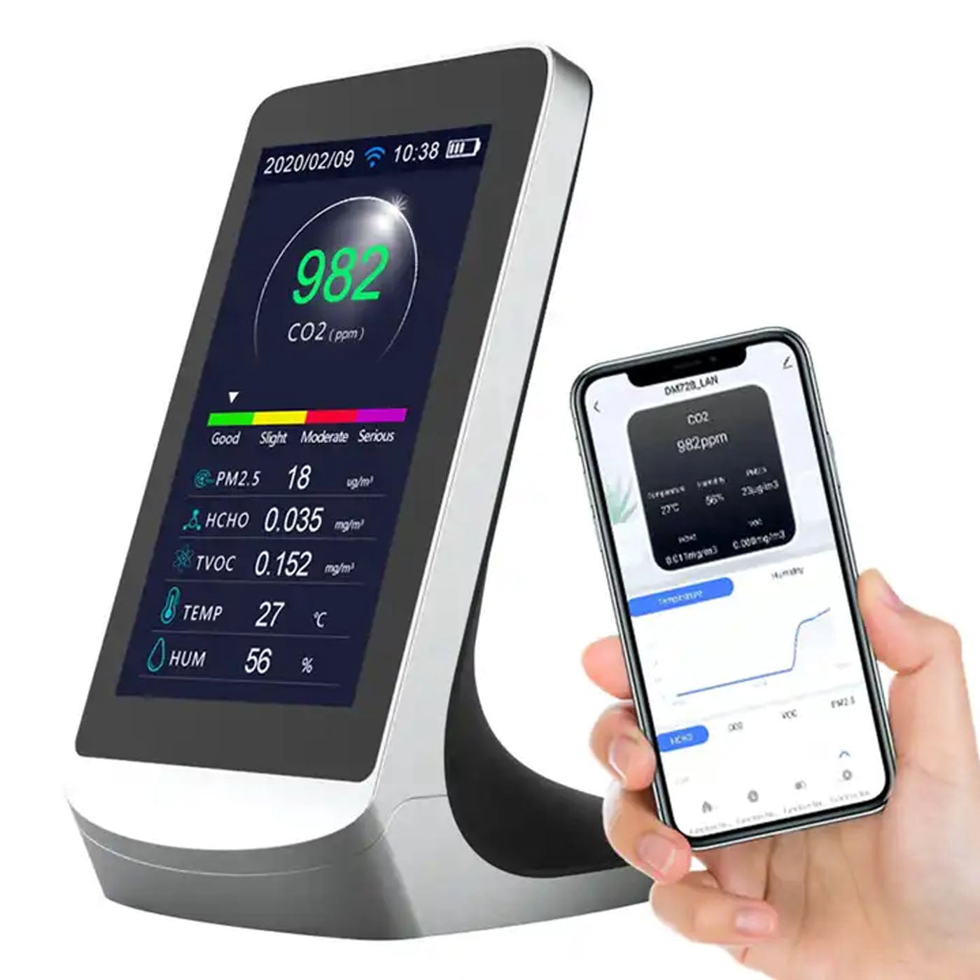 Multi-Function Indoor Air Quality Monitor with Optional Wifi