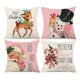 thumbnail image 5 of 4pcs Christmas Decorations Pillowcase 18x18 Set 4-piece Snowflake Santa Snowman Deer Bird Lollipop Christmas Rustic Winter Holiday Throw Pillow Christmas Decoration Cushion Cover, 5 of 5