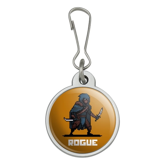 8-Bit Pixel Retro Rogue Thief Assassin Games RPG  Jacket Handbag Purse Luggage Backpack Zipper Pull Charm