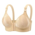 thumbnail image 2 of Bras for Women，Women's Solid Color Backless Sexy Seamless Push-Up Beautiful Back Underwear Everyday Bras Beige XXXL, 2 of 7