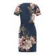 thumbnail image 4 of Puntoco Vestido Casual De Mujer Con Cuello Redondo Y Tirantes Para El Hombro, Manga Corta, Estampado Floral, Vestido Suelto Con Bolsillos, Vestido De Manga Corta Con Cuello Redondo, Azul Oscuro L, 4 of 7