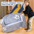 thumbnail image 5 of Baxluxe Luminous Toddler Couch for Kids Gift, Glow in The Dark Foldable Kids Sofa Chair, 2-in-1 Convertible to Bed Toddler Chairs, Velvet Lounger Sofa Bed for Playing Room, Living Room, Gray, 5 of 8