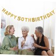 thumbnail image 4 of Houderco Banner De Cumpleaños Dorado Con Brillo Ajustable Para De Fiesta, 4 of 8