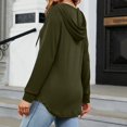 thumbnail image 4 of Christmas! Ohufall Hoodies for Women, Sweatshirt for Women Solid V-Neck Button Hooded Loose Long Sleeve Sweater, 4 of 4