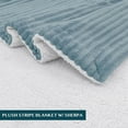 thumbnail image 6 of PAVILIA Reversible Sherpa Fleece Throw Blanket Slate Dusty Blue, Plush Flannel Throw, Ultra Soft Warm Ribbed Microfiber Blanket for Sofa Couch Bed, Luxury Thick Striped Blanket, Blue, 50x60, 6 of 7