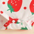 thumbnail image 4 of Toddler Baby Girl Summer Outfits Strawberries Print Romper & Ruffle Solid Skirt with Headband 3-Piece Set, 4 of 5