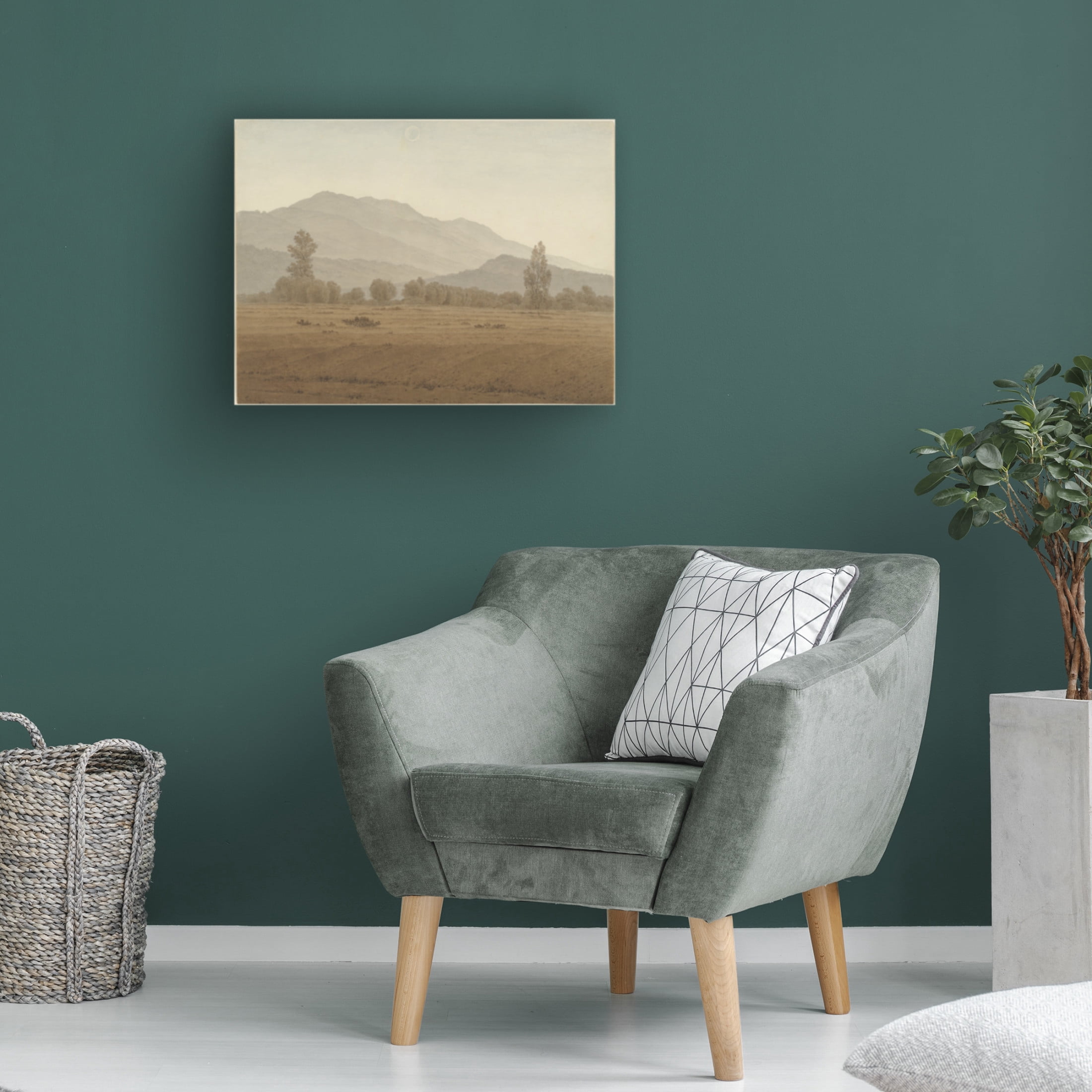 Caspar David Friedrich 'New Moon Above the Riesengebirge Mountains, 1810 or 1828-35' Canvas Art - 19 x 14 Inches