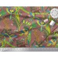 thumbnail image 3 of Soimoi Viscose Chiffon Fabric Branches,Parrot & Leopard Jungle Decor Fabric Printed Yard 42 Inch Wide, 3 of 3