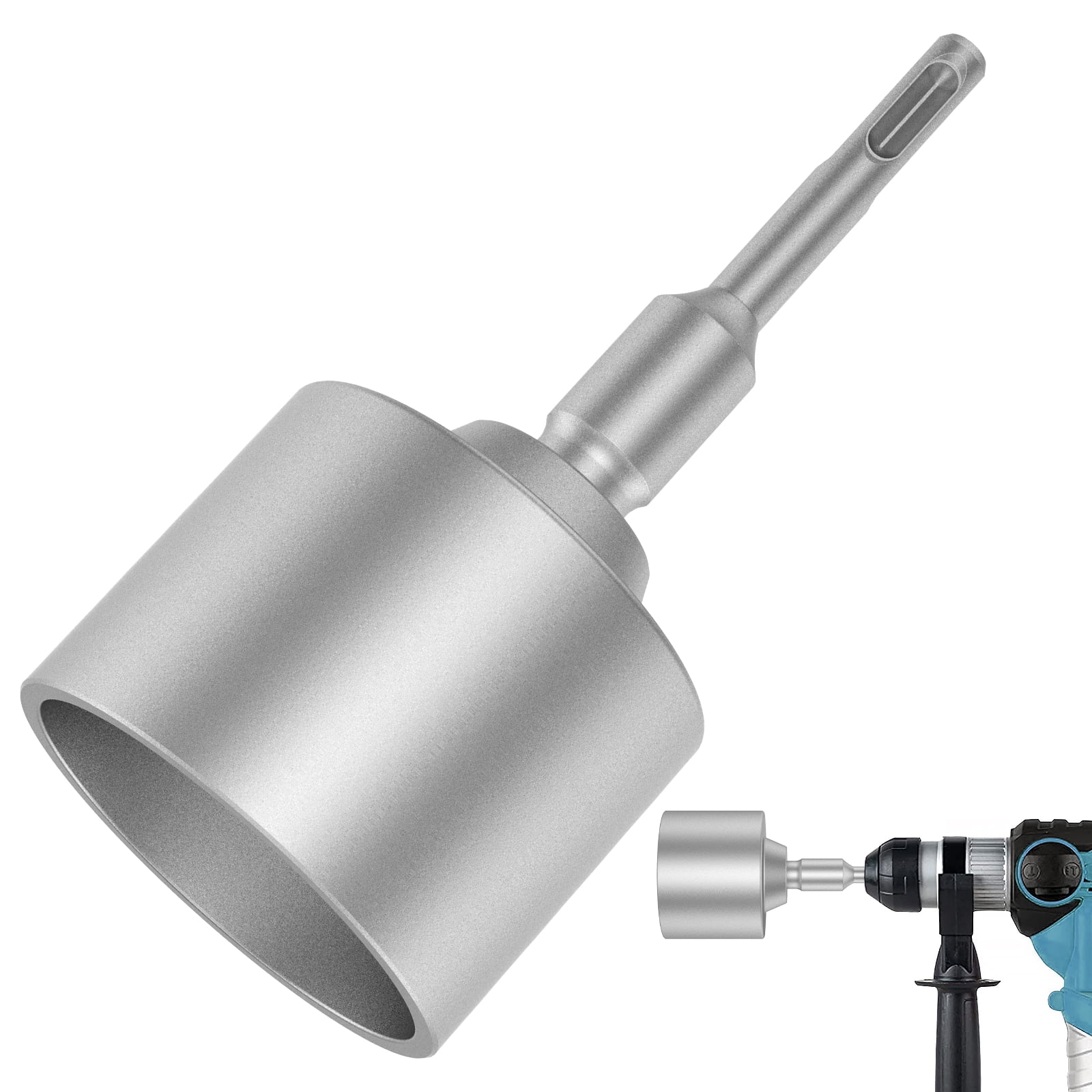 BUTORY Ground Rod Driver 30/45/65mm Heavy Duty SDS-Plus T Post Ground Rod Driver Tool Forged Steel Drill Bit Driver Durable Hammer Drill Rod Converter for Hammer Drill