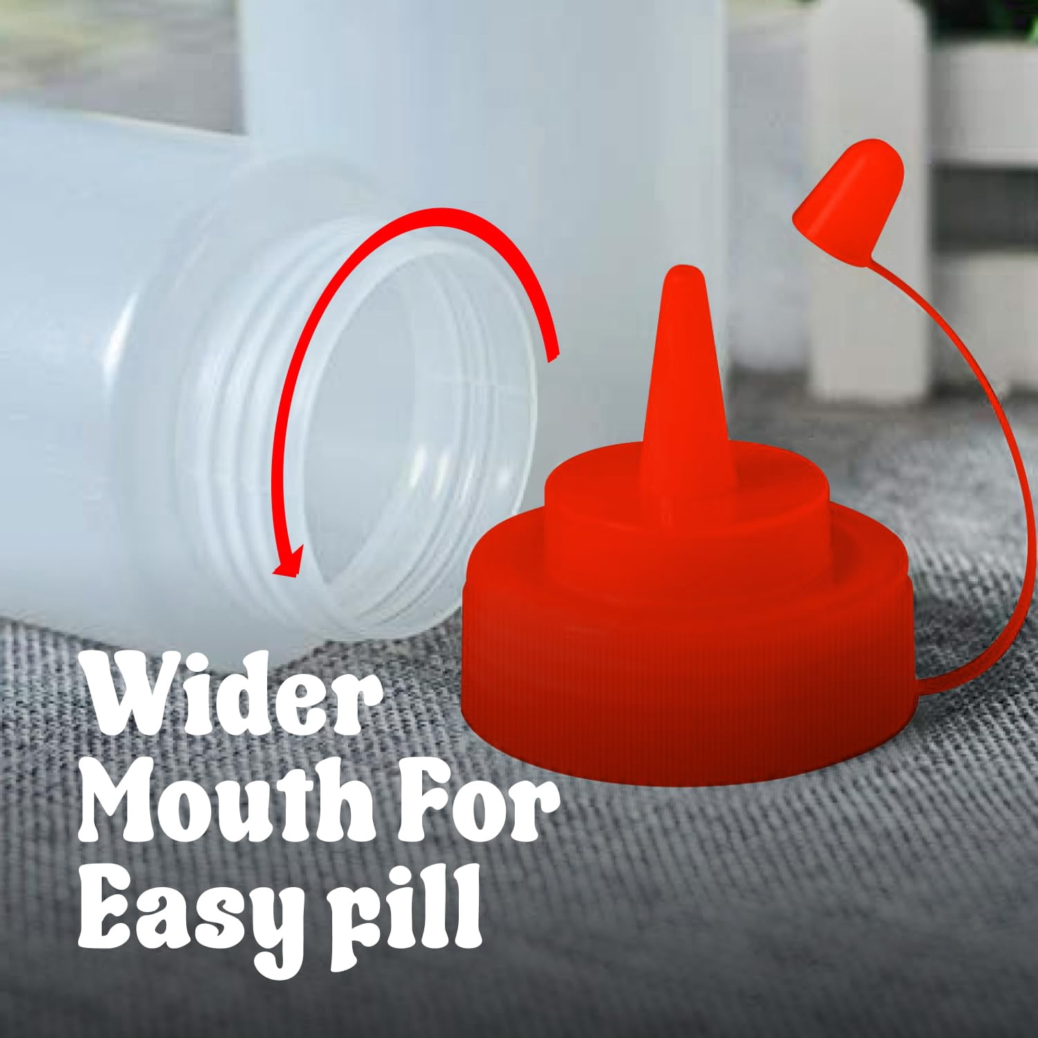 12 oz Condiment Squeeze Bottles for Sauces - Leak Proof Oil, Syrup, Dressing Squirt Bottles - 3 Pack