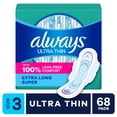 thumbnail image 2 of (3 pack) Always Ultra Thin Pads with Wings, Size 3, Extra Long Super, 68 Count, 2 of 12