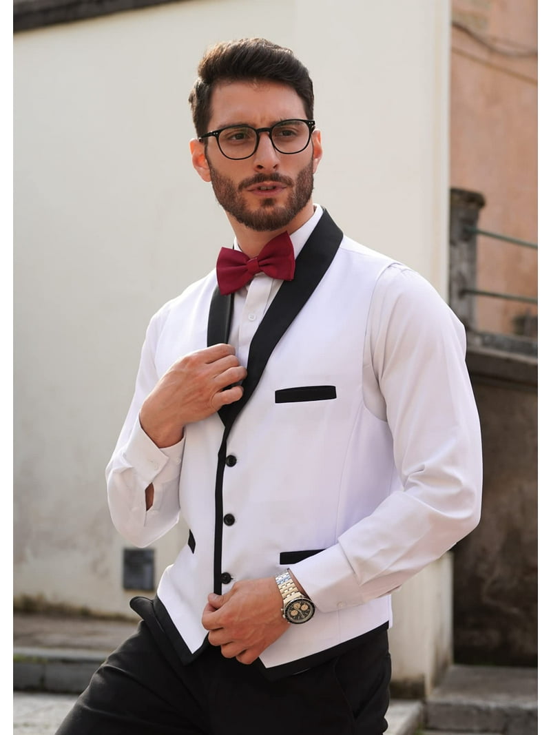 ETHAN Mens White Suit Jacket for Men Wedding Vest Gothic Vest Men