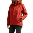 thumbnail image 2 of Mifsaly Raincoat for Women Waterproof Hardshell Hooded Full Zip Windbreaker Jacket Breathable Outdoor Sports Hiking Jackets with Zipper Pockets Red,XXXL, 2 of 9