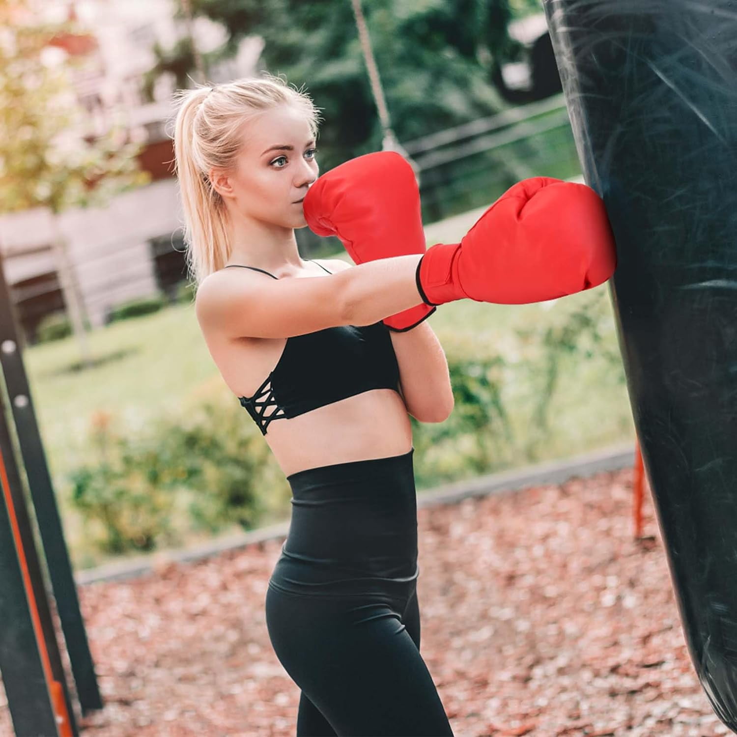 2-Pair Boxing Gloves for Men and Women, Suitable for Beginners and Children, Professional Shockproof Leather Sparring and Training Glove Set