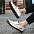 thumbnail image 6 of Mens Hand Stitching Retro Slip-On Loafers Lightweight Round Toe Non-Slip Casual Shoes for Driving Outdoor Walking, 46, 6 of 7