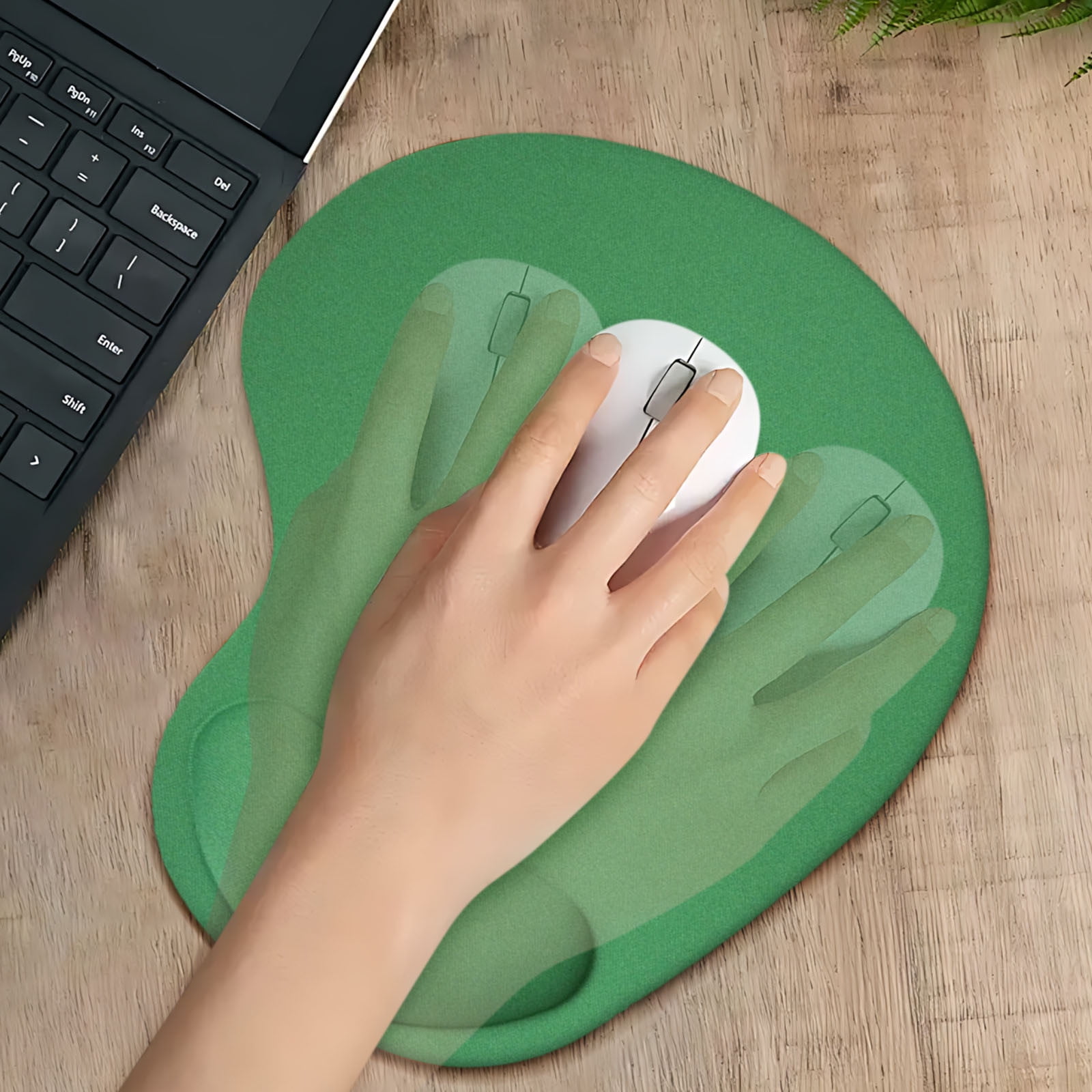 Yyuenw Ergonomic Mouse Pad Wrist Rest Support, Ergonomic Mouse Pad with Memory Foam Wrist Rest Cushion, Non-Slip Rubber Base Gaming Mice Pad for Home Office Computer Laptop